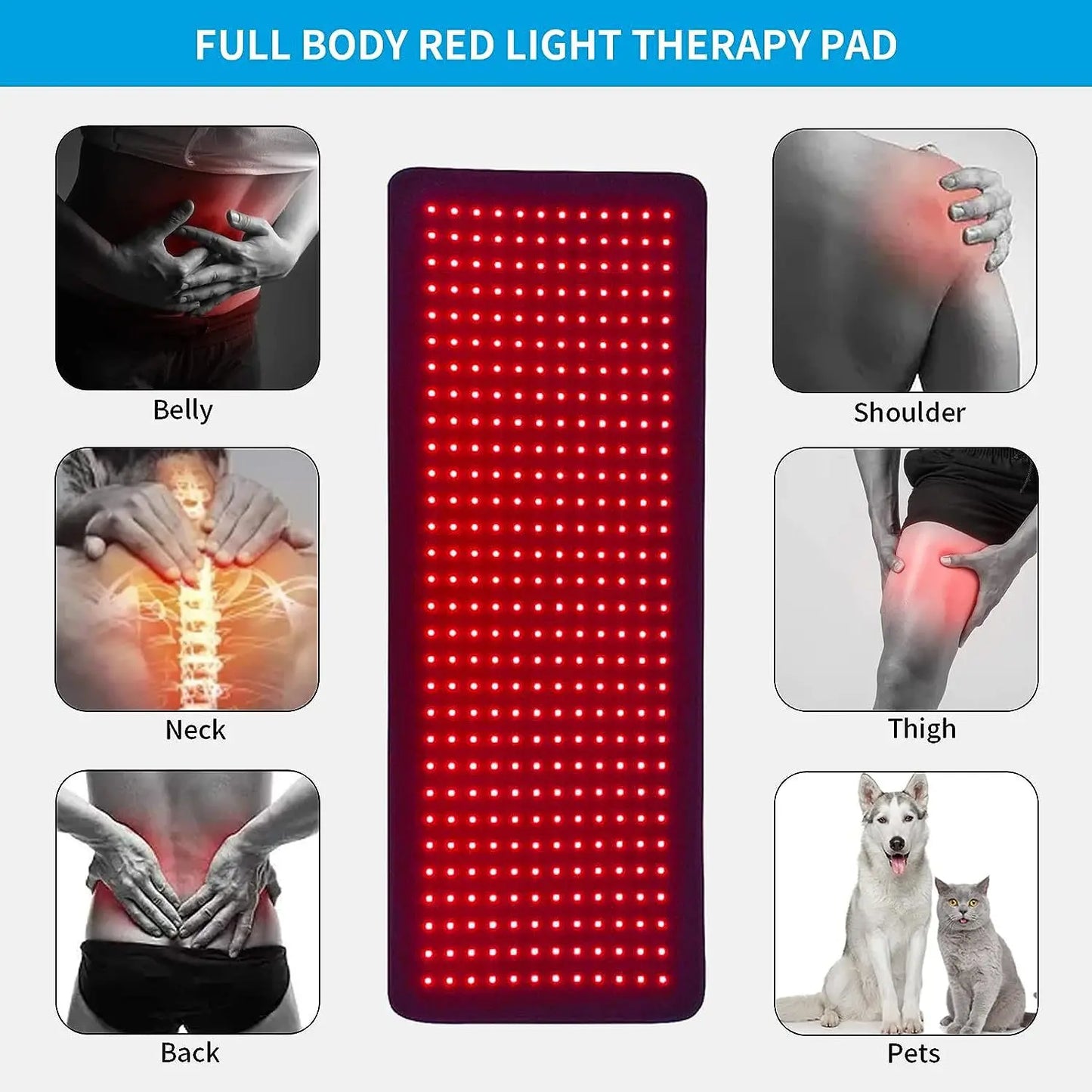 Infrared LED Light Medical Service Belt Waist Red Light Heating Massage Belt Pad Lumbar Back Massager for Muscle Relaxation