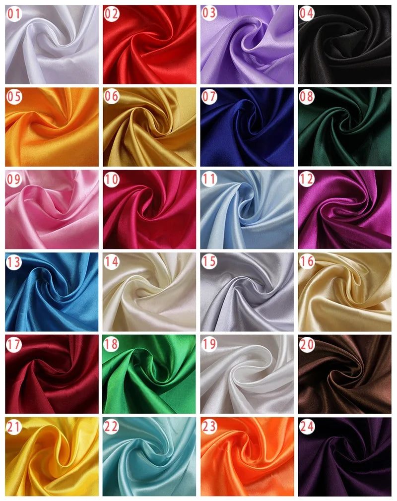 Luxury 100% Polyester Satin 3-Piece Bedding Set 1 Flat Sheet 2 Pillowcases Simple Style Woven Technique Shiny Silky Solid
