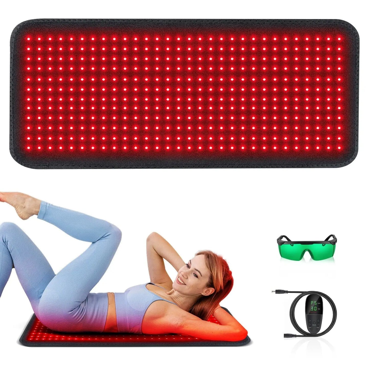 Infrared LED Light Medical Service Belt Waist Red Light Heating Massage Belt Pad Lumbar Back Massager for Muscle Relaxation
