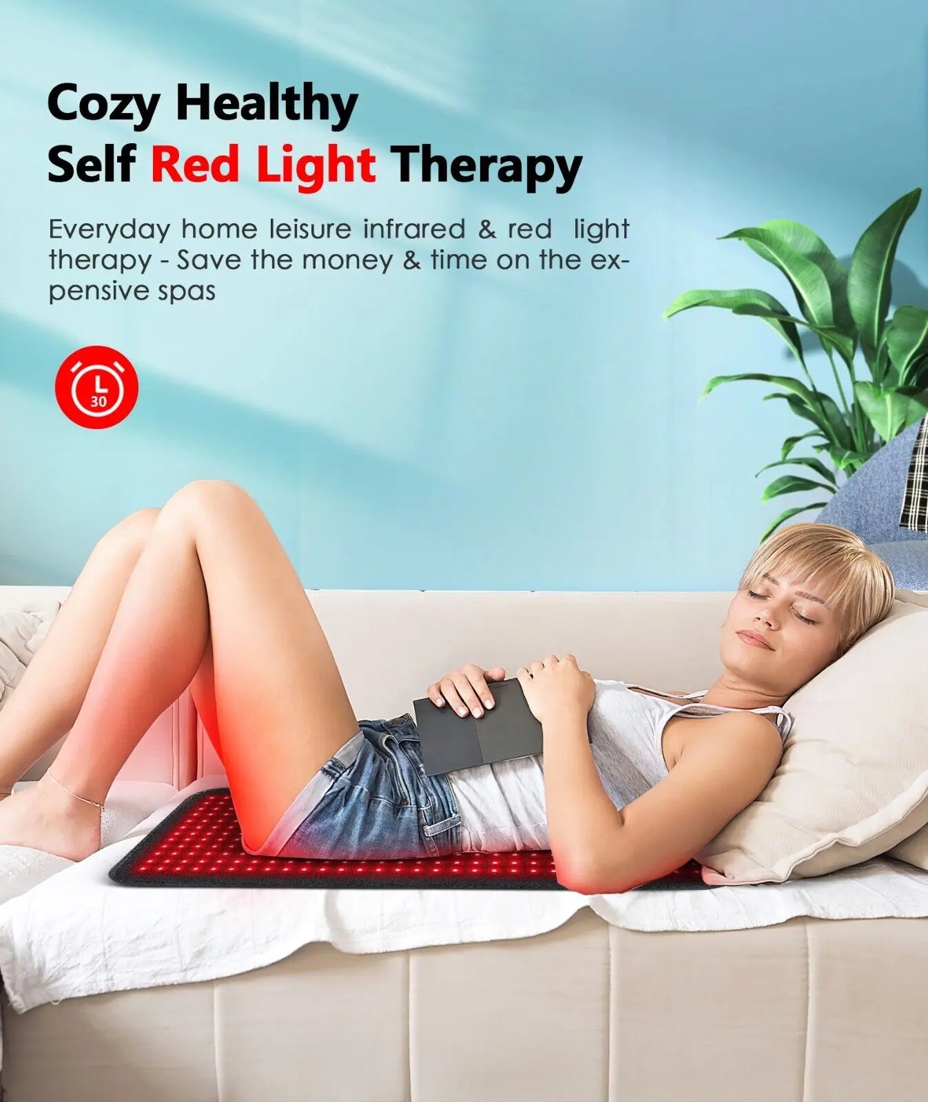 Infrared LED Light Medical Service Belt Waist Red Light Heating Massage Belt Pad Lumbar Back Massager for Muscle Relaxation