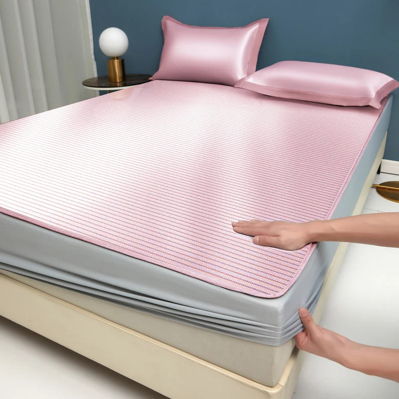 180x200CM (6ft) summer sheet, air-conditioned sheet, ice sheet, soft sheet, anti-bacterial sheet, with two pillowcases