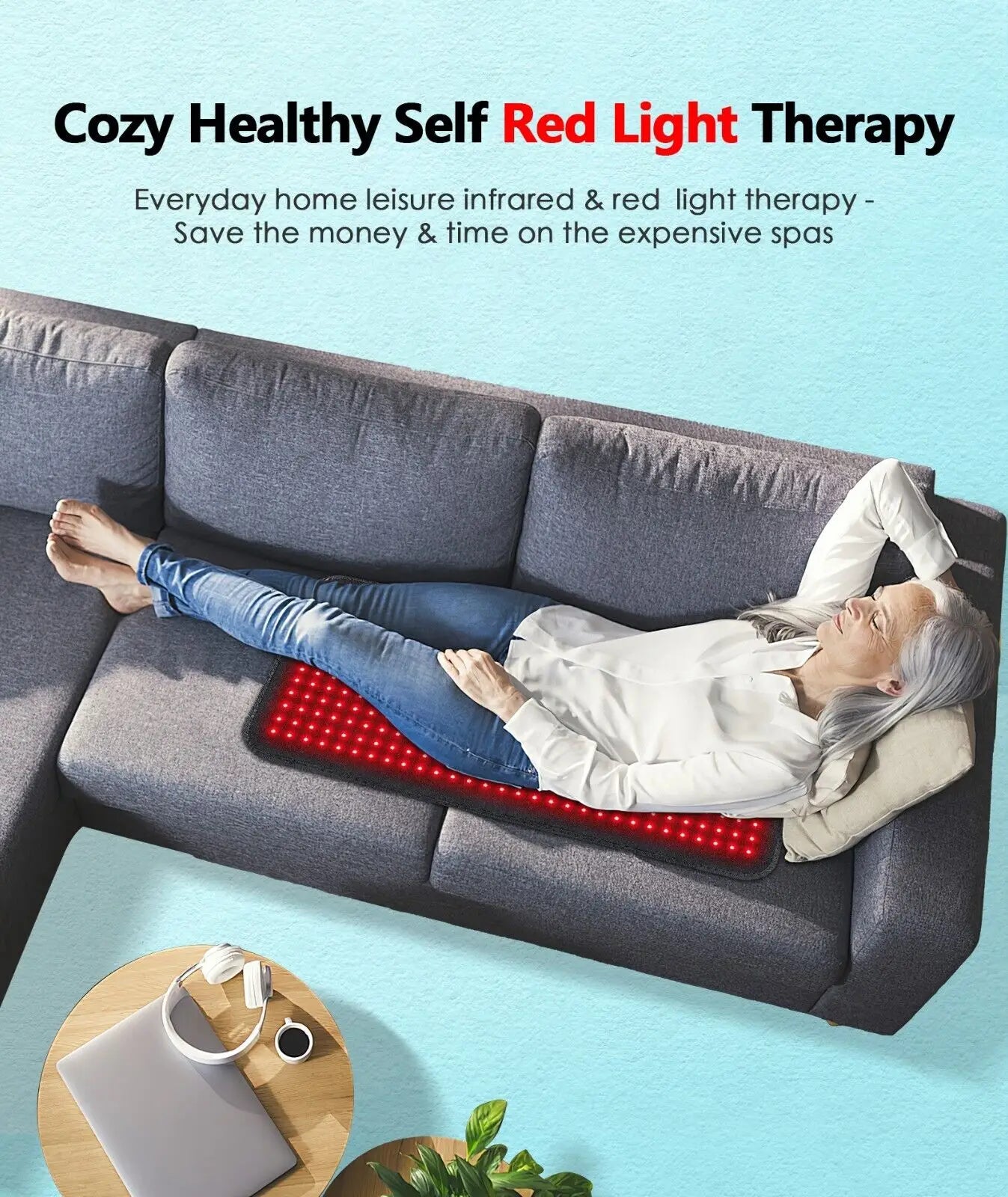 Infrared LED Light Medical Service Belt Waist Red Light Heating Massage Belt Pad Lumbar Back Massager for Muscle Relaxation